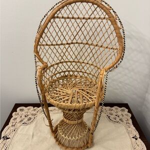 Vintage Woven Rattan Doll/Plant Chair